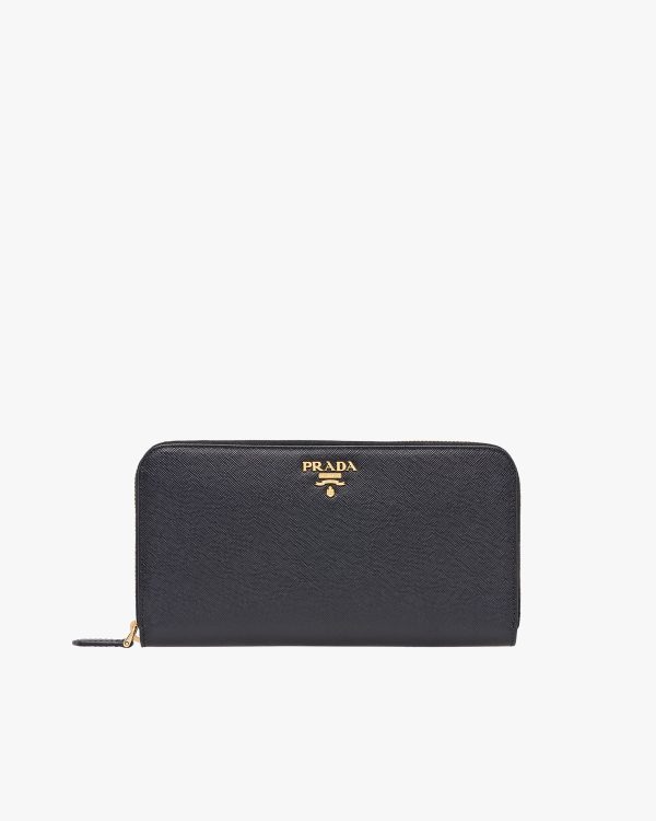Black Large Saffiano Leather Wallet