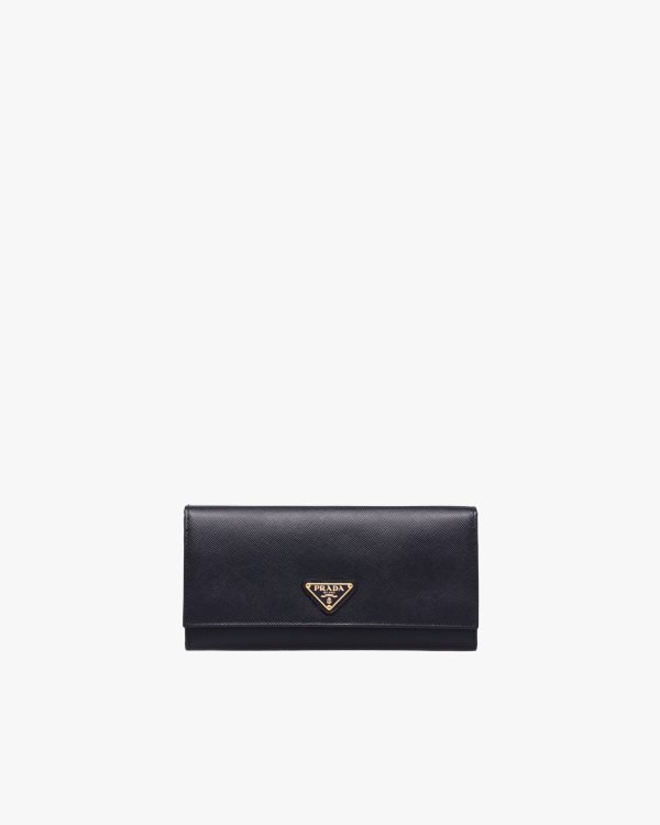 Black Large Saffiano Leather Wallet
