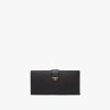 Black Large Saffiano and leather wallet