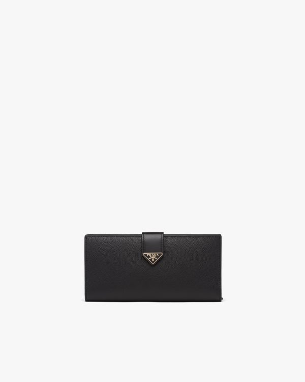 Black Large Saffiano and leather wallet