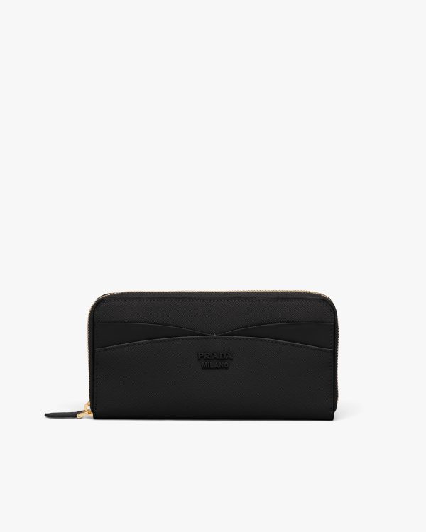 Black Large Saffiano and leather wallet