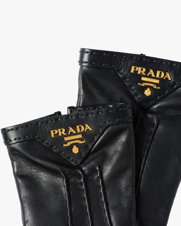 Black Leather Gloves - Image 2