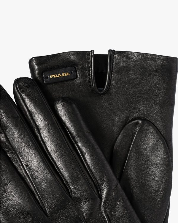 Black Leather Gloves - Image 2