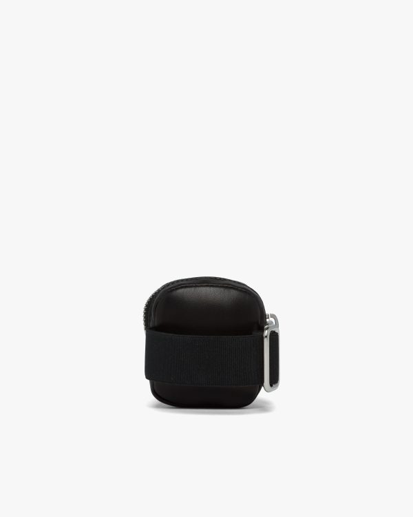 Black Nappa leather mini-pouch with elasticized band - Image 2