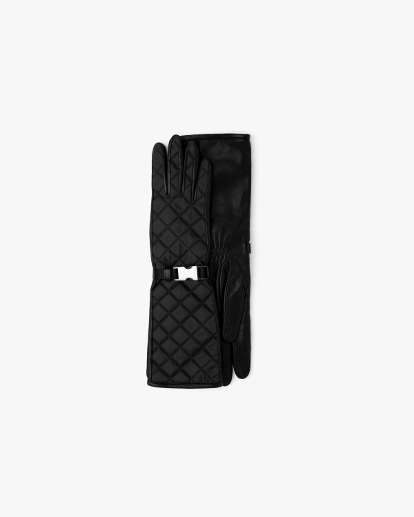 Black Nylon and nappa leather gloves