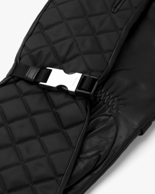 Black Nylon and nappa leather gloves - Image 3