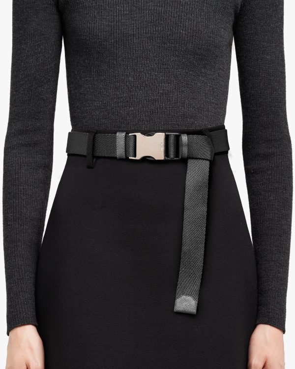 Black Nylon belt with metal buckle - Image 2