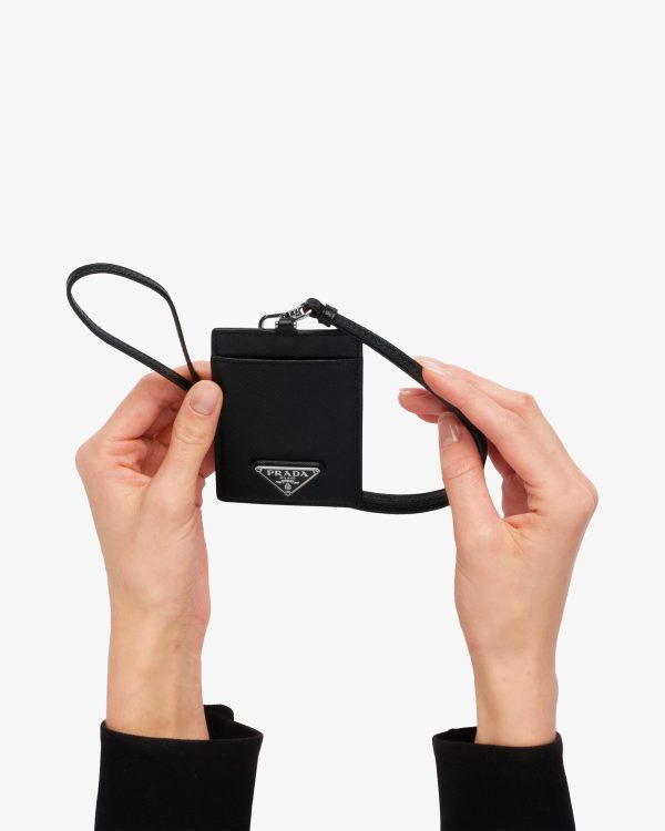 Black Saffiano Leather Badge Holder - Image 2