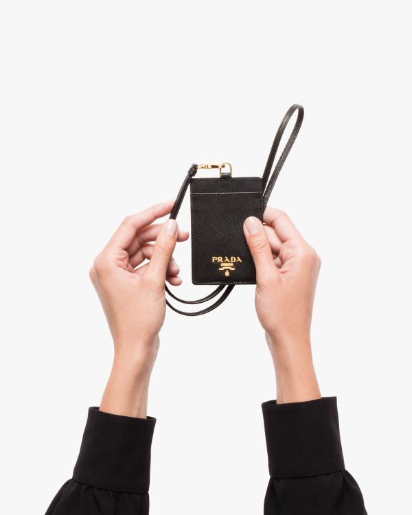 Black Saffiano Leather Badge Holder - Image 2