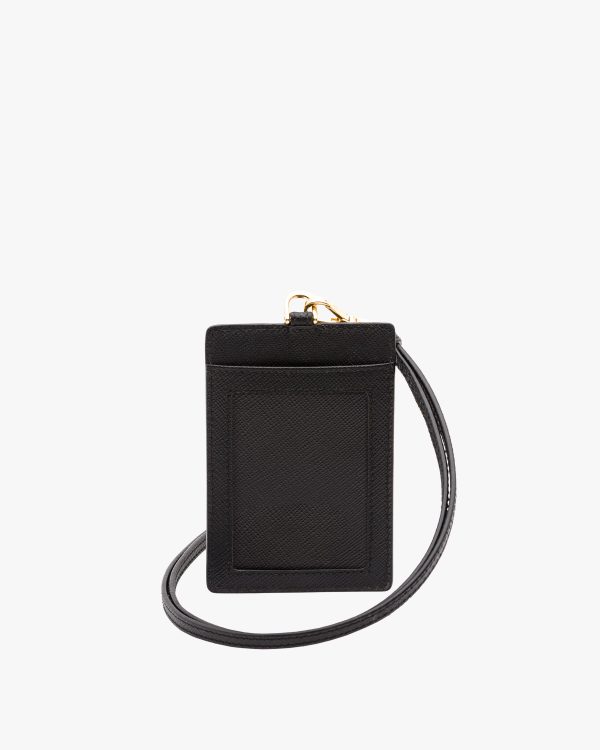 Black Saffiano Leather Badge Holder - Image 3