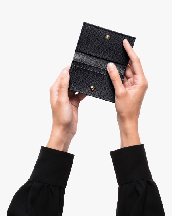 Black Saffiano Leather Card Holder - Image 2