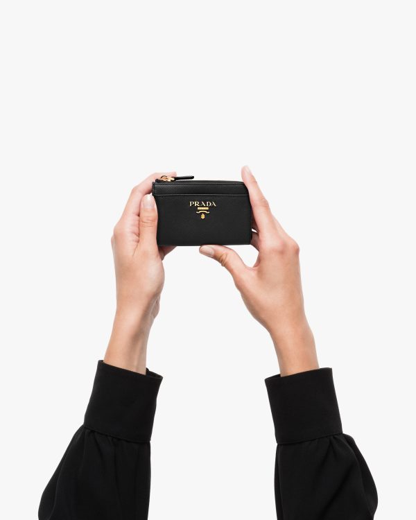 Black Saffiano Leather Keychain - Image 2