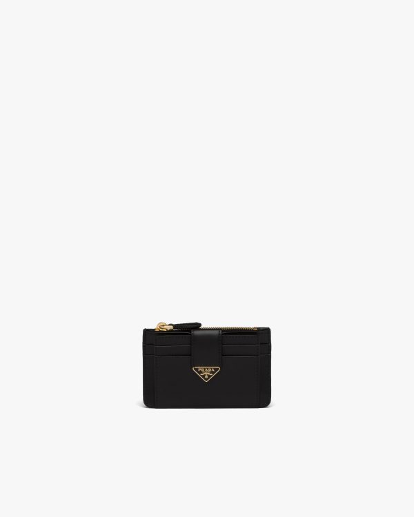 Black Saffiano and leather card holder