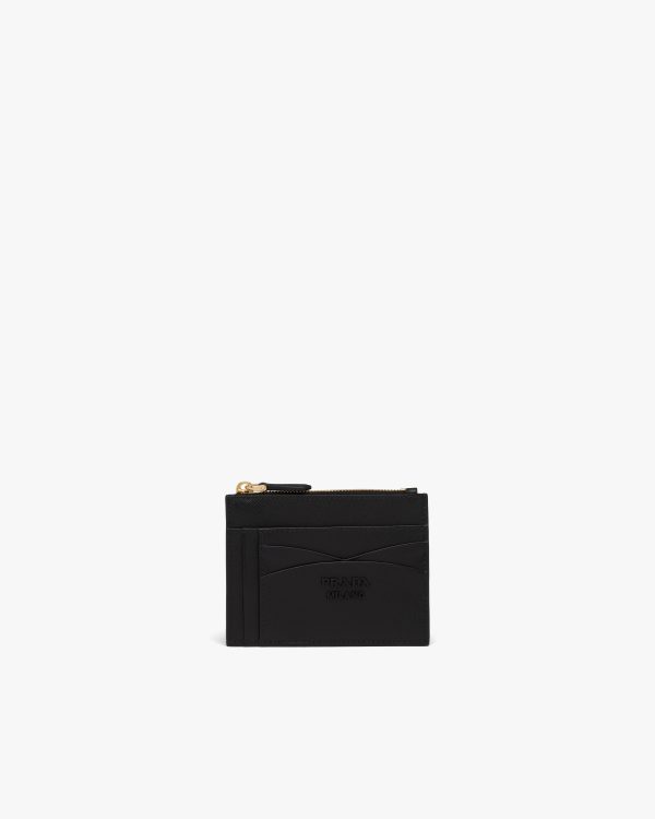 Black Saffiano and leather card holder