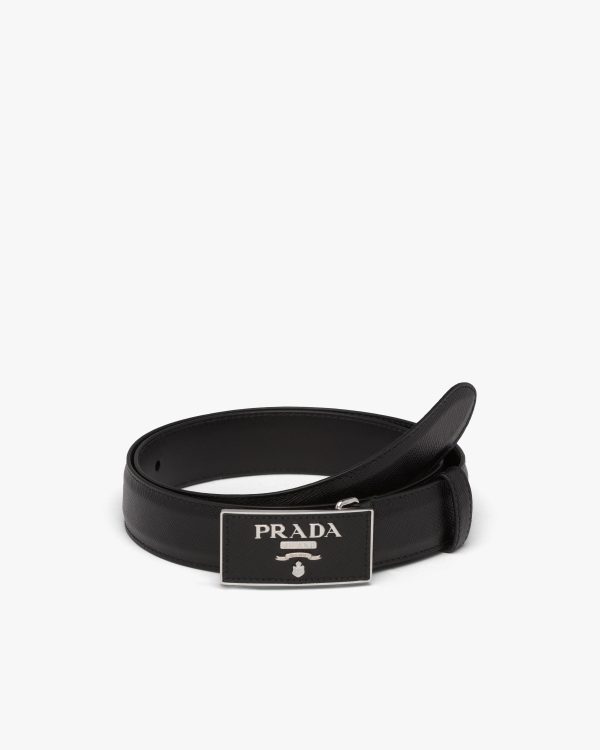 Black Saffiano belt