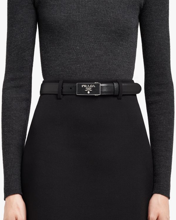 Black Saffiano belt - Image 2
