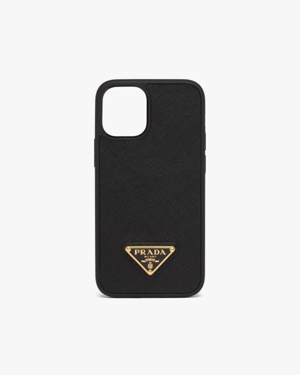 Black Saffiano cover for iPhone 12 Mini