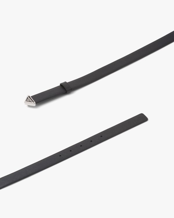 Black Saffiano leather belt - Image 3