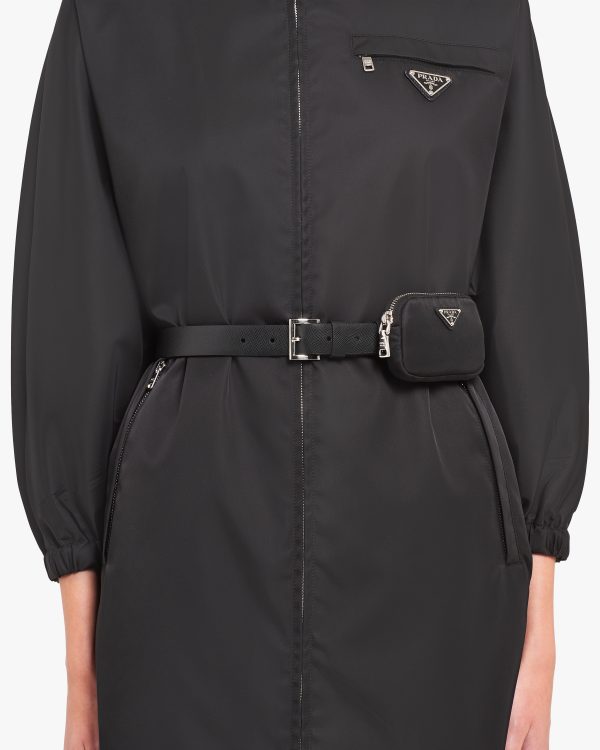 Black Saffiano leather belt with pouch - Image 2