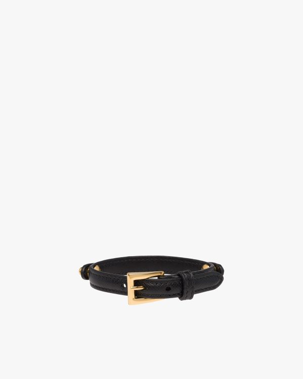 Black Saffiano leather bracelet