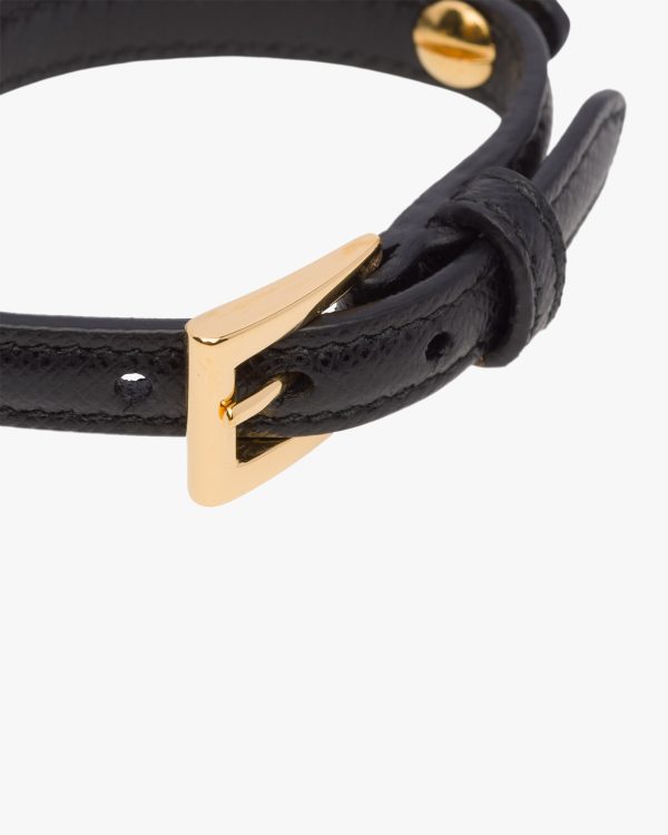 Black Saffiano leather bracelet - Image 3