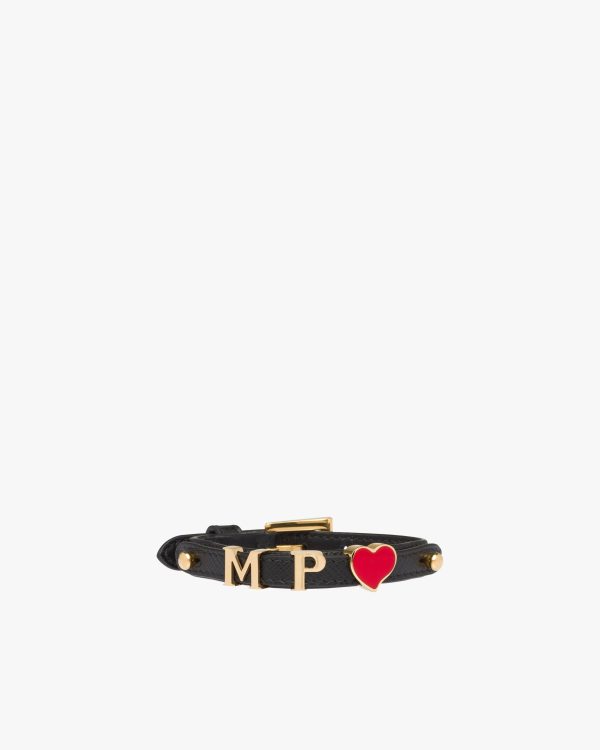 Black Saffiano leather bracelet - Image 4