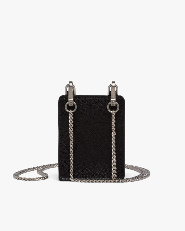Black Saffiano leather earphone case - Image 3