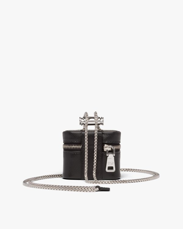 Black Saffiano leather earphone case - Image 3