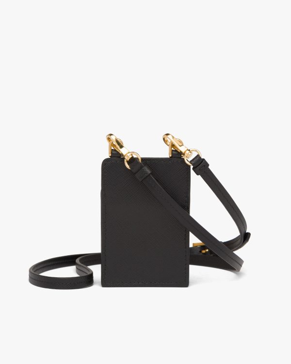 Black Saffiano leather earphone case - Image 2