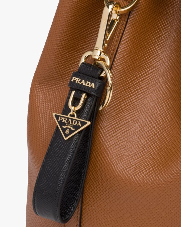 Black Saffiano leather keychain - Image 3