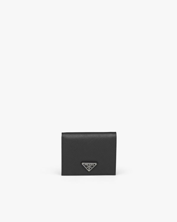 Black Small Saffiano Leather Wallet