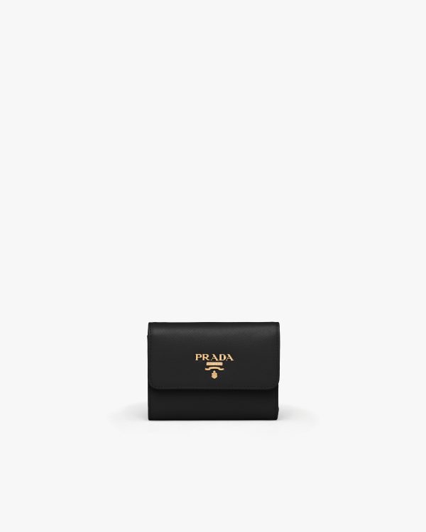 Black Small Saffiano Leather Wallet