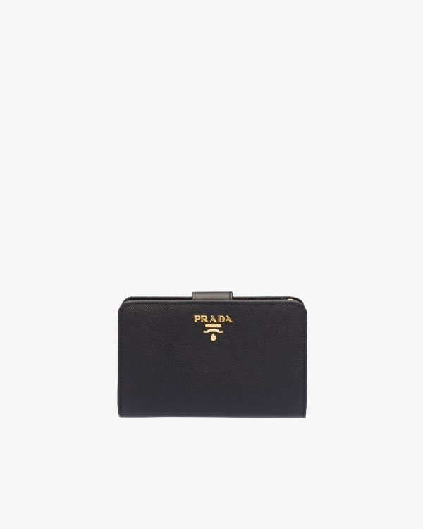 Black Small Saffiano Leather Wallet