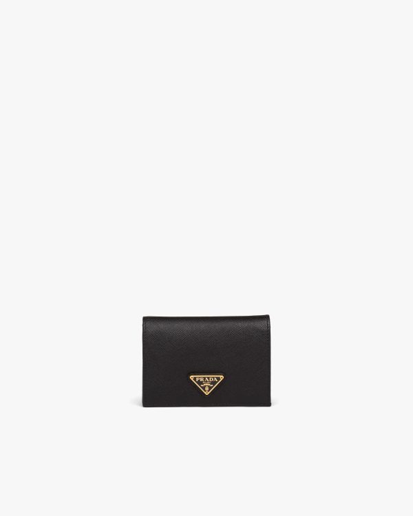 Black Small Saffiano Leather Wallet
