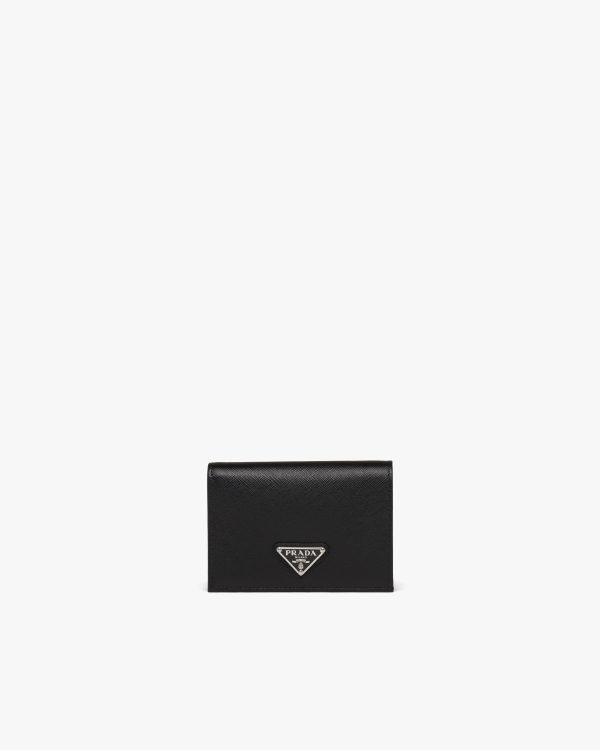 Black Small Saffiano Leather Wallet