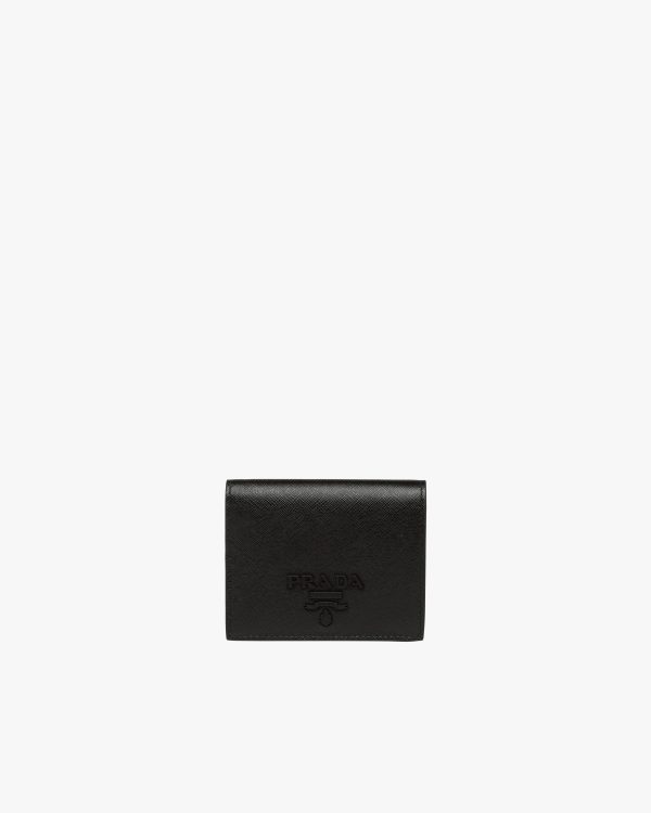Black Small Saffiano Leather Wallet