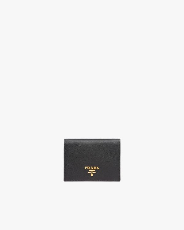 Black Small Saffiano Leather Wallet