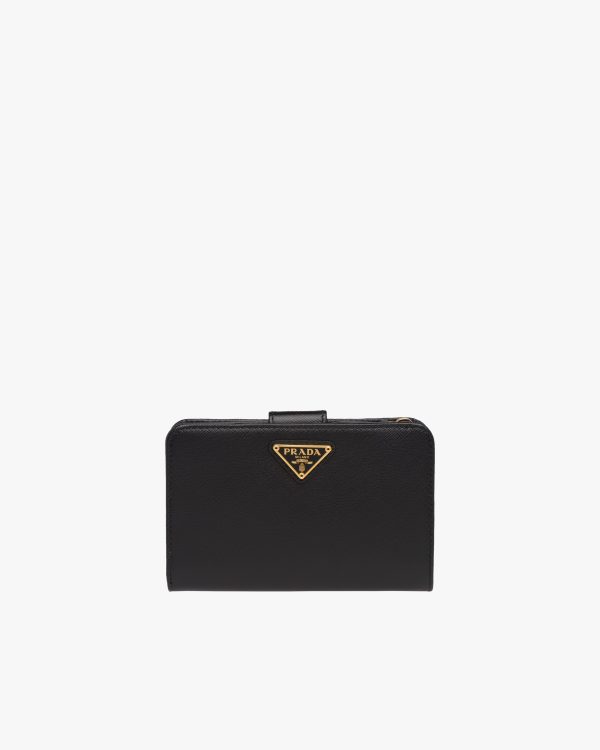 Black Small Saffiano Leather Wallet