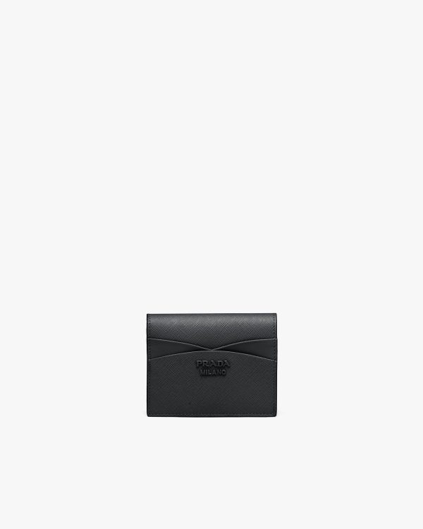 Black Small Saffiano and leather wallet