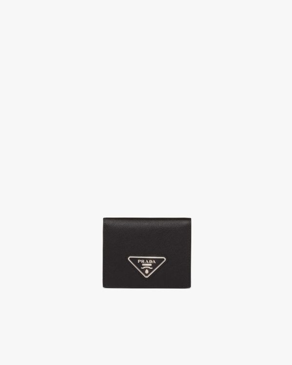 Black Small Saffiano and leather wallet