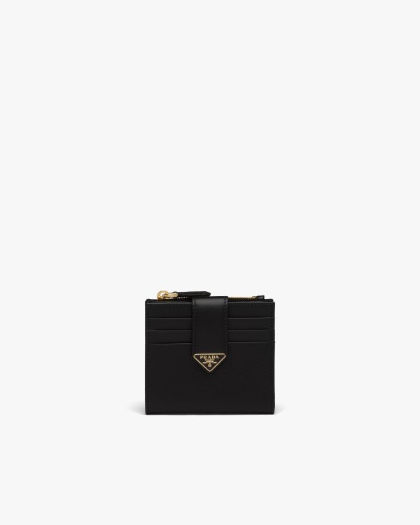 Black Small Saffiano and leather wallet