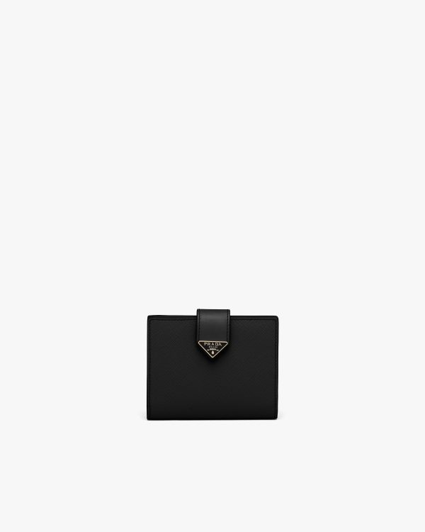 Black Small Saffiano and leather wallet