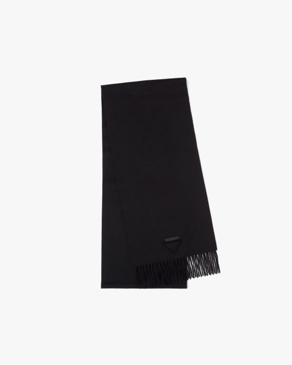 Black Solid color cashmere scarf