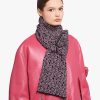 Black/black And Pink Reversible jacquard and Re-Nylon scarf - Image 2