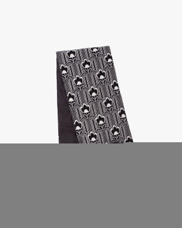 Black/black And White Reversible jacquard and Re-Nylon scarf