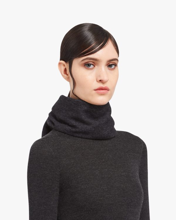 Black/chalk White Double cashmere scarf - Image 2