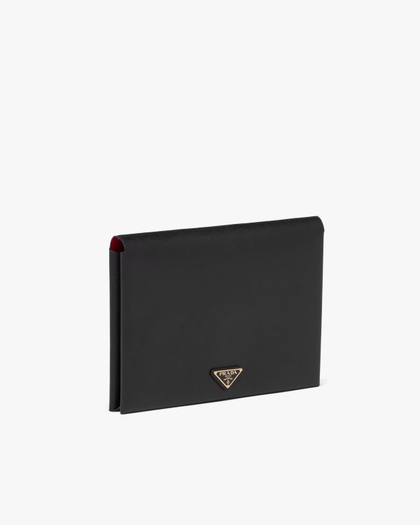 Black/fiery Red Large Saffiano leather document holder - Image 3