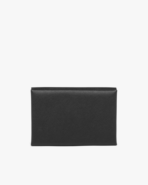 Black/fiery Red Small Saffiano leather document holder - Image 4