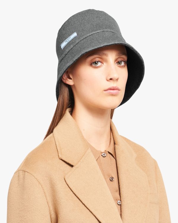 Black/gray Cashmere bucket hat - Image 2