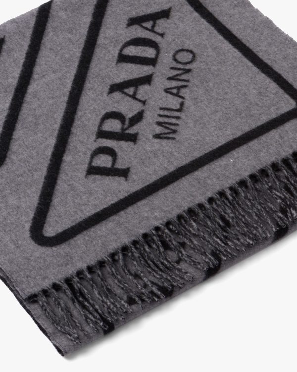 Black/gray Double cashmere scarf - Image 2